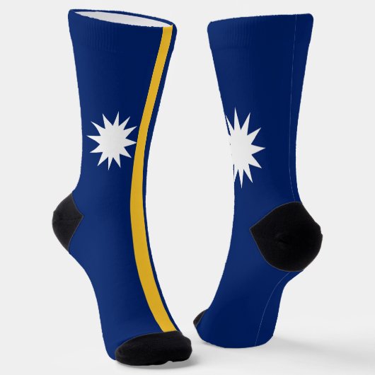Nauru vlag sokken (Gebogen)
