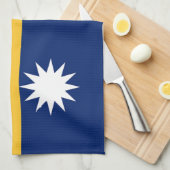 Nauru vlag theedoek (Quarter Fold)