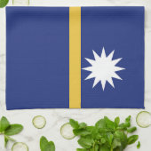 Nauru vlag theedoek (Gevouwen)