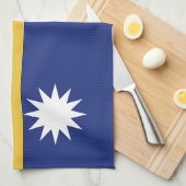 Nauru vlag theedoek (Quarter Fold)