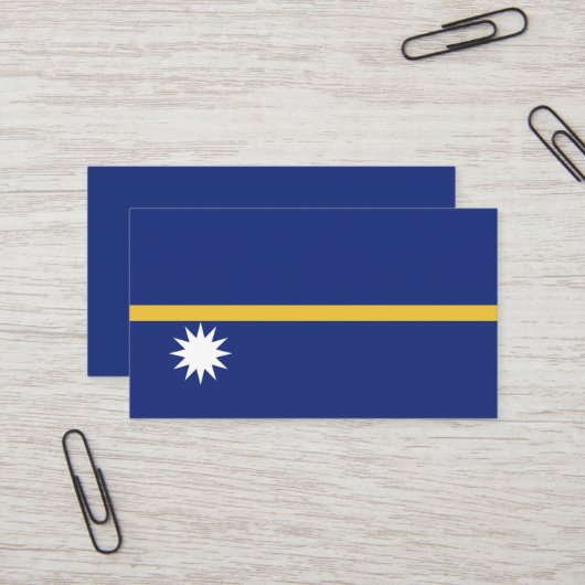 Nauru vlag visitekaartje (Voorkant / Achterkant in situ)