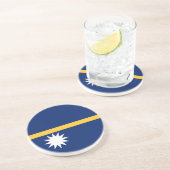 Nauru vlag zandsteen onderzetter (Zijkant)