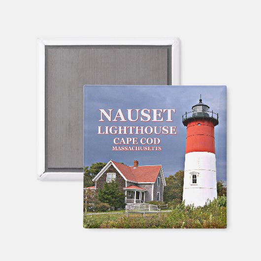 Nauset licht, Cape Cod, Massachusetts magneet (Voorkant / Achterkant)
