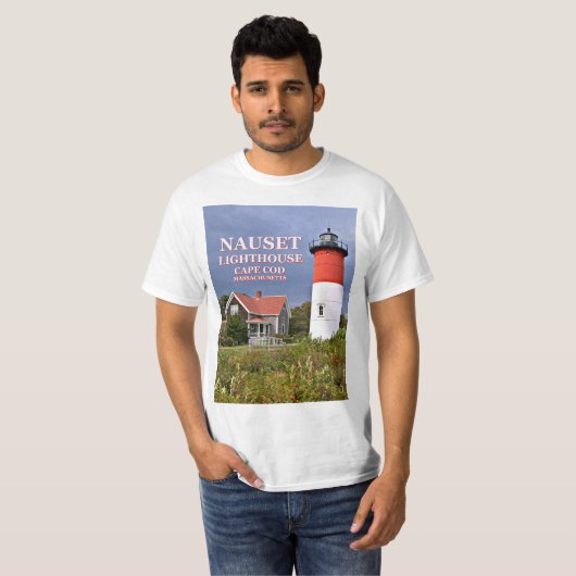 Nauset Light, Cape Cod, Massachusetts Lighthouse T-shirt (Voorkant volledig)