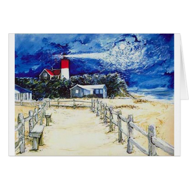 Nauset Light Conferering met de maan (Voorkant Horizontaal)