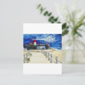 Nauset Light Conferering met de maan Briefkaart (Staand voorkant)