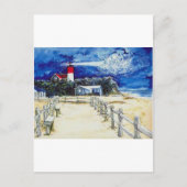 Nauset Light Conferering met de maan Briefkaart (Voorkant)