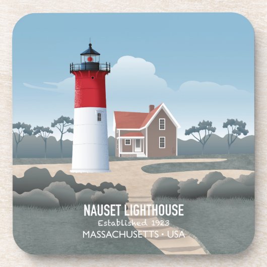 Nauset Lighthouse Bier Onderzetter (Voorkant)