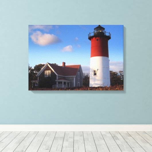 Nauset Lighthouse Canvas Afdruk (Insitu (Houten vloer))