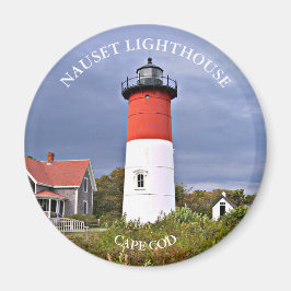 Nauset Lighthouse, Cape Cod MA Round Magnet