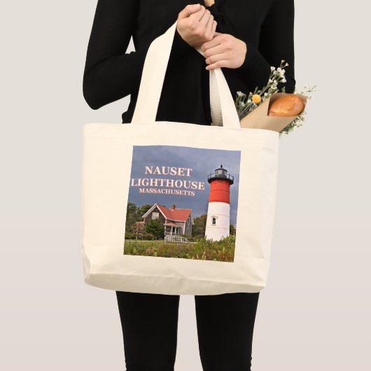 Nauset Lighthouse, Cape Cod Massachusetts Canvas t Grote Tote Bag (Voorkant (product))