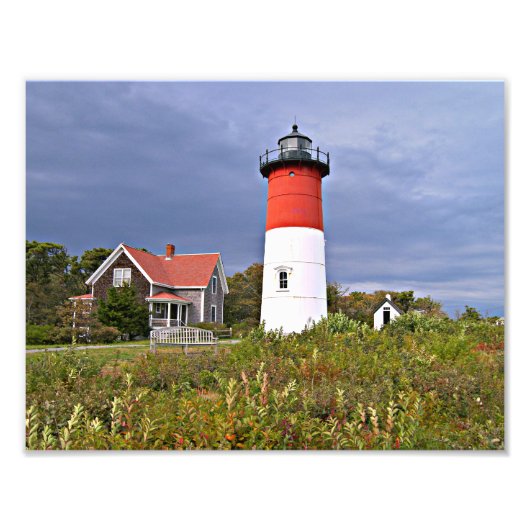 Nauset Lighthouse, Cape Cod Massachusetts Foto Afdruk (Voorkant)