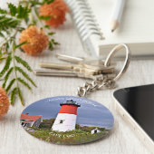 Nauset Lighthouse, Cape Cod Massachusetts Key Ring Sleutelhanger (Zijkant)