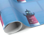 Nauset Lighthouse Dated Family Cape Cod Nautical Cadeaupapier (Rol Hoek)