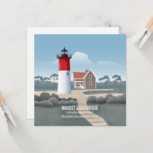 Nauset Lighthouse Kaart (Voorkant / Achterkant in situ)