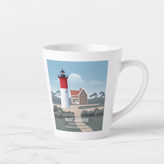 Nauset Lighthouse Latte Mok (Rechts)
