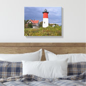 Nauset Vuurtoren, Cape Cod Mass Canvas Print (Insitu (Slaapkamer))