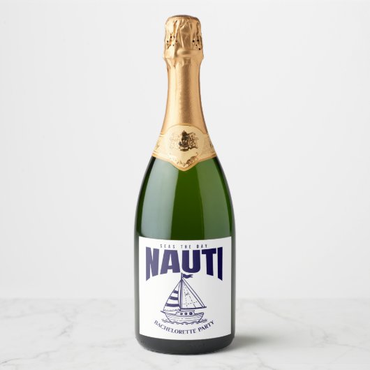 nauti bachelorette party last sail sparkling wijnetiket (Voorkant)