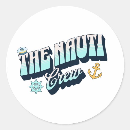 nauti bachelorette party ronde sticker (Voorkant)