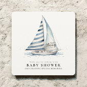 Nauti Bouy Baby Shower Sailboat Watercolor  Bedankkaart