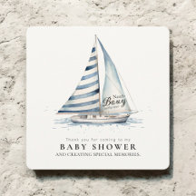 Nauti Bouy Baby Shower Zeilboot Aquarel