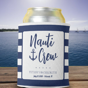 Nauti Crew Anker Gestreepte Naamse Bachelorette Blikjeskoeler
