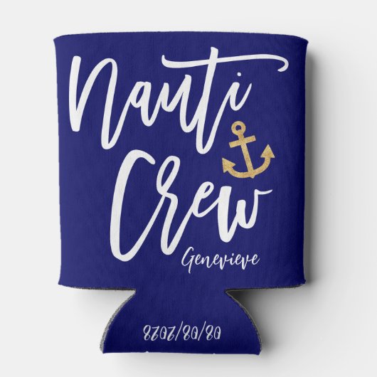 Nauti Crew Bruidsmeisje Nautisch vrijgezellenfeest Blikjeskoeler (Achterkant)