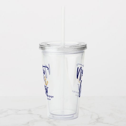 Nauti Crew Grappige Blauwe Kust Bruidsmeisje Acryl Drinkbeker (Rechts)