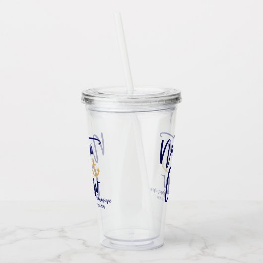 Nauti Crew Grappige Blauwe Kust Bruidsmeisje Acryl Drinkbeker (Links)