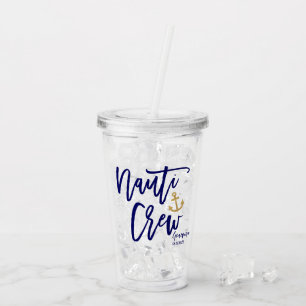 Nauti Crew Grappige Blauwe Kust Bruidsmeisje Acryl Drinkbeker