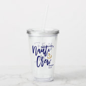 Nauti Crew Grappige Blauwe Kust Bruidsmeisje Acryl Drinkbeker (Achterkant)