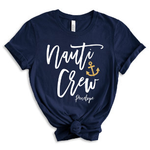 Nauti Crew Grappige nautische bruidsmeisje Custo T-shirt