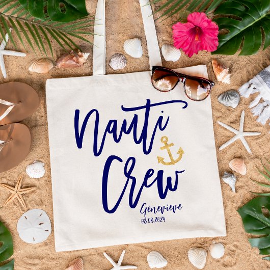 Nauti Crew | Nautisch Bruidsmeisje Tote Bag