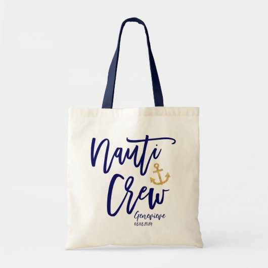 Nauti Crew | Nautisch Bruidsmeisje Tote Bag (Voorkant)