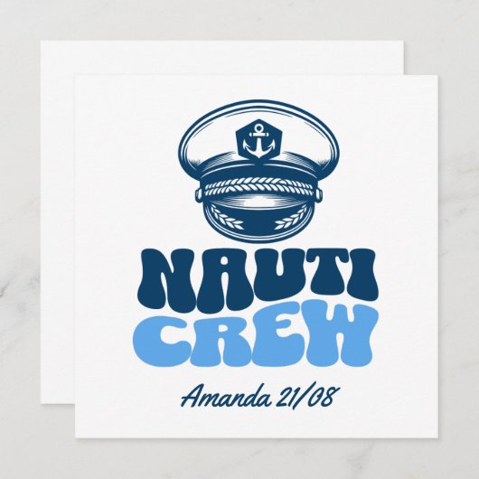 nauti crew retro blue  kaart (Voorkant / Achterkant)