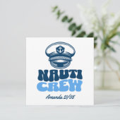 nauti crew retro blue kaart (Staand voorkant)