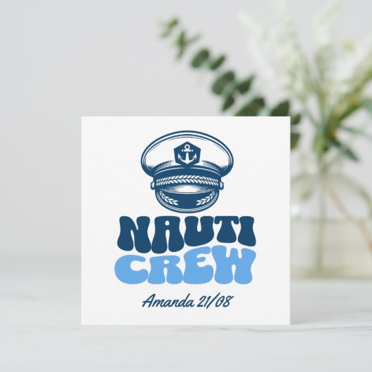 nauti crew retro blue kaart (Staand voorkant)