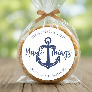 Nauti Dingen Voor de Ring Anker Vrijgezellenfeest Ronde Sticker