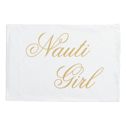 Nauti Girl Bad Buoy Zijn gouden script Kussensloop (Achterkant-Links)