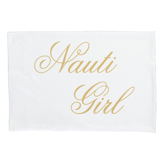 Nauti Girl Bad Buoy Zijn gouden script Kussensloop (Voorkant-Links)