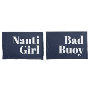 Nauti Girl Bad Buoy Zijn witte schrijfstijl Kussensloop