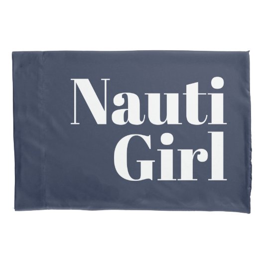 Nauti Girl Bad Buoy Zijn witte schrijfstijl Kussensloop (Voorkant-Links)