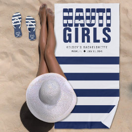 Nauti Girls Gestreepte Zeevaart Bruidsfeest Strandlaken