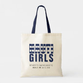 Nauti Girls Nautical Gestreepte Bruidsfeest Tote Bag (Achterkant)
