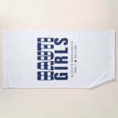 Nauti Girls Witte Bachelorette Party Strandlaken (Voorkant)