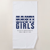 Nauti Girls Witte Bachelorette Party Strandlaken (Voorkant)