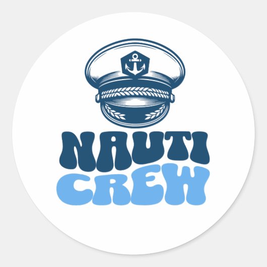 Nauti Nautical bachelorette party crew Ronde Sticker (Voorkant)