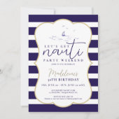 Nauti Nautical Boat Party Kust 30e verjaardag Kaart (Voorkant)