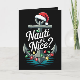 Nauti Of Grappige Kerst Anker Kerstmannenhoofd Lic Kaart