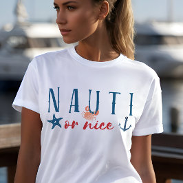Nauti of Leuk Grappig Nautisch Kerstfeest T-shirt